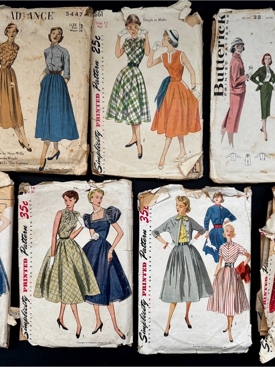 Simplicity Other - Vtg Sewing Pattern Lot Simplicity Misses Butterick Dresses 50s Sz 12 14 16 Cut